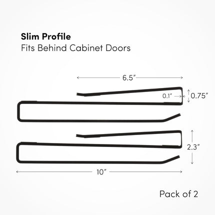 Coffee Mug Hanger for Cabinet, Clip-On Shelf, for Cups, Utensil, Tumbler Lid, Screwless Install (Pack of 2), Fits Shelves up to 3/4".