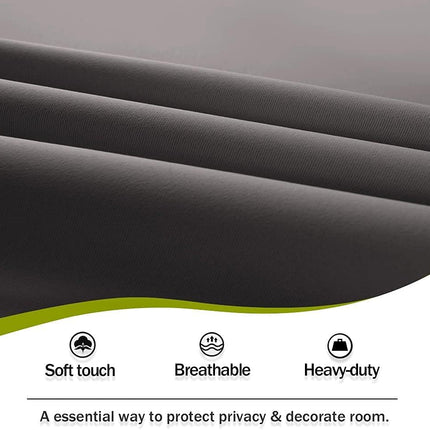 Blackout Door Window Curtains, Dual Rod Pocket Grey Drape for Front Glass French Door, Privacy Thermal Insulated Room Darkening Curtain for Sidelight Window, W 25 x L 72 inch, 1 Panel.