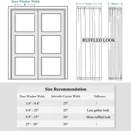 Blackout Door Window Curtains, Dual Rod Pocket Grey Drape for Front Glass French Door, Privacy Thermal Insulated Room Darkening Curtain for Sidelight Window, W 25 x L 72 inch, 1 Panel.