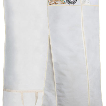 70" Bridal Wedding Gown Dress Garment Bag with Accessories Pouch Large Travel Garment Cover 8" Gusset (White).