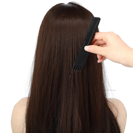 3 Pieces Pick Teasing Combs Hair Brush Set Includes Black Carbon Lift with Metal Prong, Triple Pin Rat Tail Comb, Nylon Bristle Hair Brush for Women(Black and Red).