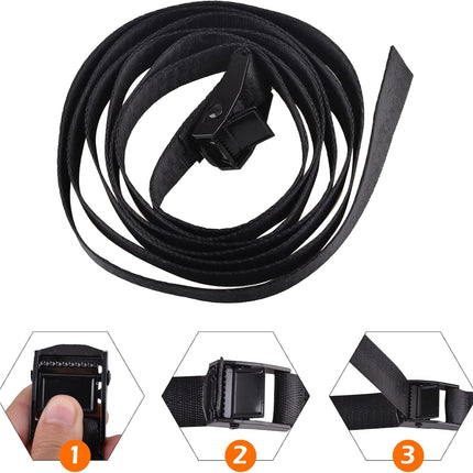 Cinch Tie Down Strap Lashing Straps Heavy Duty Nylon Straps with Cam Buckles for Cargo, Trucks, Boat, Motorcycle,SUP, Kayak, Canoe, Trailer (1m, Black - 4 Pack).