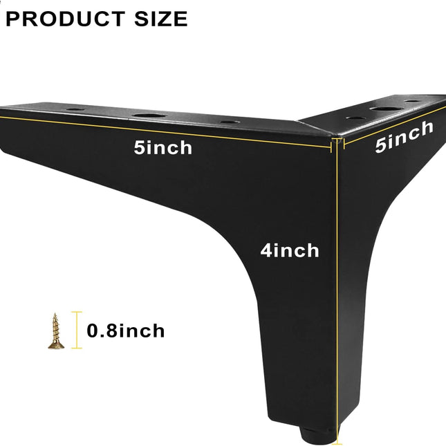 Furniture Legs Metal Feet: Cabinet Legs 4 Inch Triangle Feet Replacement Dresser Legs Set of 4.