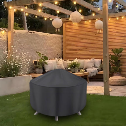 Round Fire Pit Cover for 22-34 Inch Firepit, Heavy Duty Outdoor Patio Fireplace Covers - Waterproof Dustproof Anti UV and Tear Resistant.
