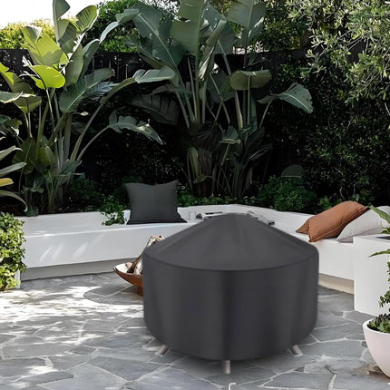 Round Fire Pit Cover for 22-34 Inch Firepit, Heavy Duty Outdoor Patio Fireplace Covers - Waterproof Dustproof Anti UV and Tear Resistant.