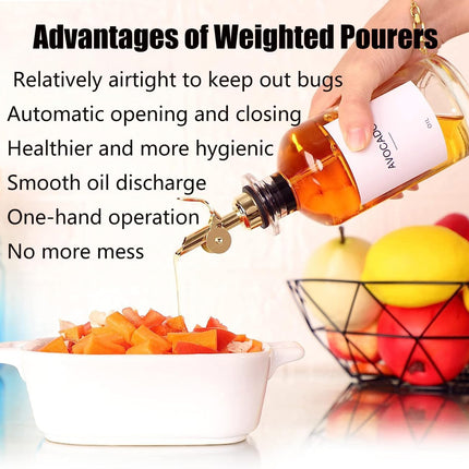 2 Pack Liquor Pour Spout, Auto Flip Olive Oil Dispenser Spout, Pour Spout for Liquor Bottles, Olive Oil Spout, Bottle Pourers for Alcohol Wine Syrup Home Bar Accessories Silver.