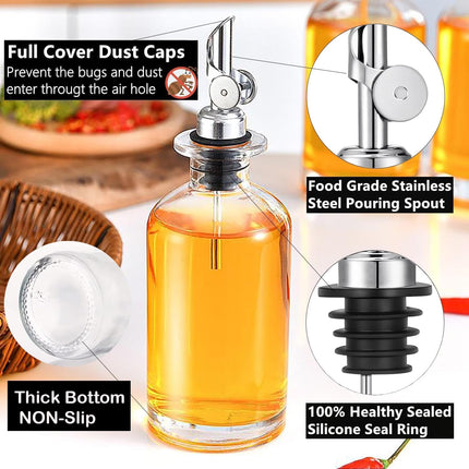 2 Pack Liquor Pour Spout, Auto Flip Olive Oil Dispenser Spout, Pour Spout for Liquor Bottles, Olive Oil Spout, Bottle Pourers for Alcohol Wine Syrup Home Bar Accessories Silver.
