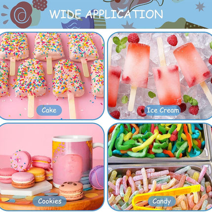50 Pcs Ice Cream Cakesicle Boxes Set Include 25 Clear Pet Cake Boxes Plastic Candy Gift Bags and 25 Wooden Sticks Treat Boxes for DIY Baking Wedding Baby Shower Birthday Party.