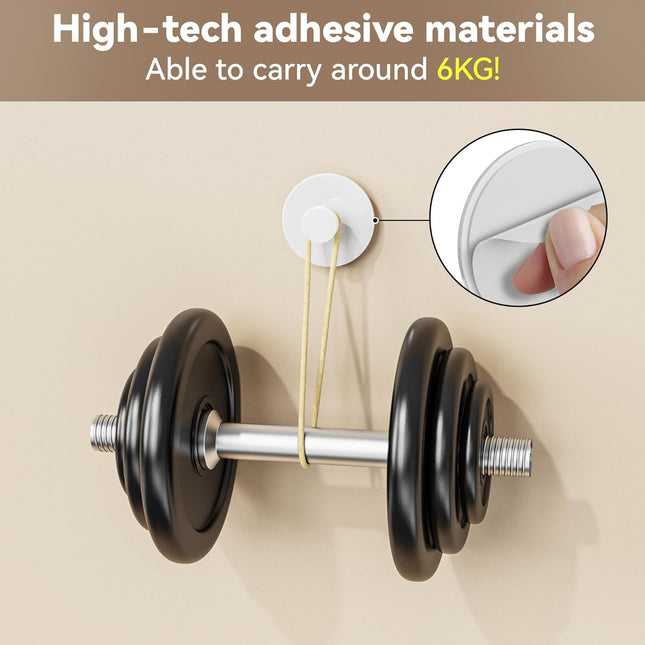 White Adhesive Wall Hook for Coat and Towel: Extra Sticky 12 LB (Max), Stainless Coat Rack Door Holder Hanger, Heavy Duty.