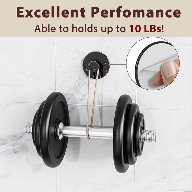 Multifunctional Towel Hooks for Bathroom Wall - Extra Sticky Stainless, Holds up to 12LB, Coat Hooks Wall Hooks, Adhesive Door Holder Hanger Shower Accessories, Matt Black Heavy Duty.