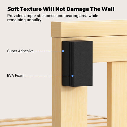 Furniture Wall Protectors,  23Pcs EVA Foam Headboard Stoppers for Wall, Bed Stoppers for Headboard, 10Pcs (20mm Thick)+13Pcs (3mm Thick) Couch Wall Protector, Black Headboard Bumper.