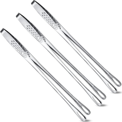 3 Pcs 11 Inches Kitchen Tongs Korean BBQ Tweezers for Cooking Stainless Steel Kitchen Tweezers Grill Food Yakiniku Cooking Clamp Tool for Salad, Fish, Steak, Barbecue, Buffet, Meat.