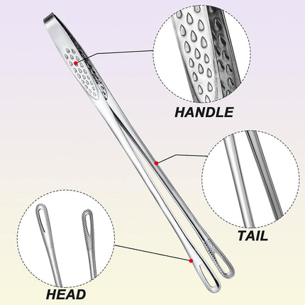 3 Pcs 11 Inches Kitchen Tongs Korean BBQ Tweezers for Cooking Stainless Steel Kitchen Tweezers Grill Food Yakiniku Cooking Clamp Tool for Salad, Fish, Steak, Barbecue, Buffet, Meat.