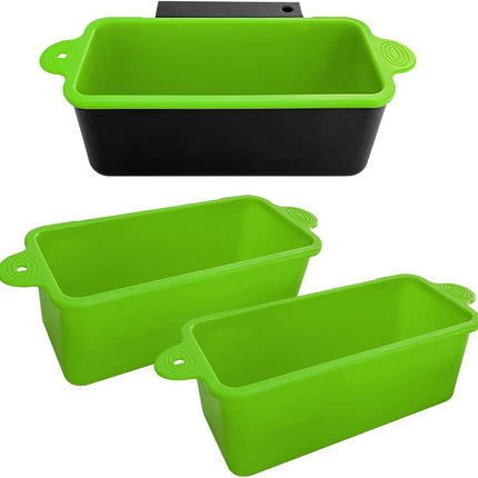 2 Pack Blackstone Silicone Grease Cup Liners for 36 28 22 17 Inch Griddle, Reusable Grease Catcher Liner Grill Grease Tray Blackstone Accessories, Replacement of Aluminum Foil Drip Pans, Green.
