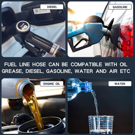 1/4 Inch ID NBR Rubber Hose, 10 Feet Fuel Hose Line Transfer Hose for Small Engine Black.
