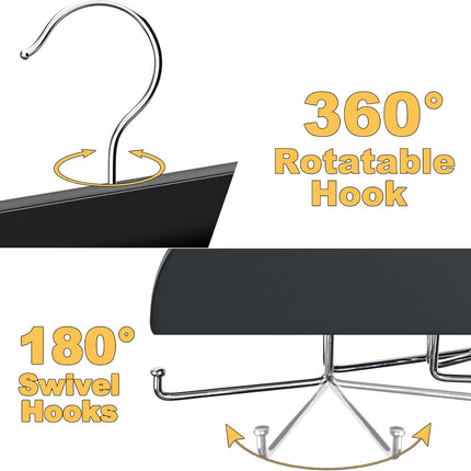 Tank Top Hanger with Premium Wood, 24 Large Capacity, Space Saving,360 Degree Rotating, Foldable Metal Hooks, Tank Tops.