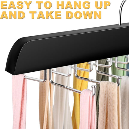 Tank Top Hanger with Premium Wood, 24 Large Capacity, Space Saving,360 Degree Rotating, Foldable Metal Hooks, Tank Tops.