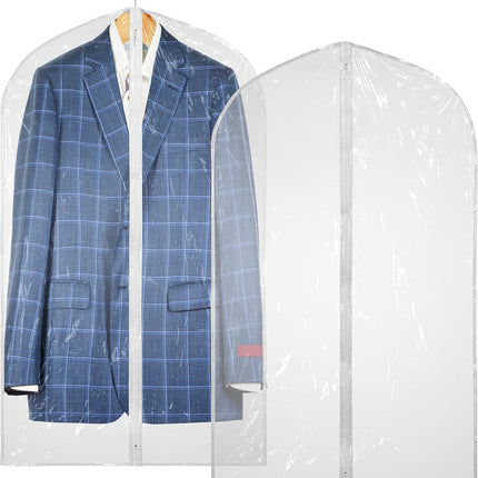 Clear Vinyl Garment Bag - Protect Your Clothing While Traveling & Dust Free While Hanging in Your Closet. Ideal for Coats, Suits, Dresses or Gowns - Set of 2 (24 X 42 Inches).