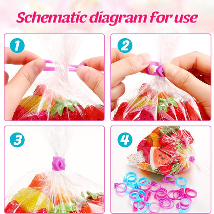 120 Pieces Icing Bag Ties Silicone Decoration Piping Bag Ties for Cupcakes Cookies and Pastry(Rosy, Blue, Purple).