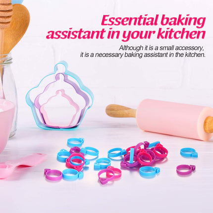 120 Pieces Icing Bag Ties Silicone Decoration Piping Bag Ties for Cupcakes Cookies and Pastry(Rosy, Blue, Purple).
