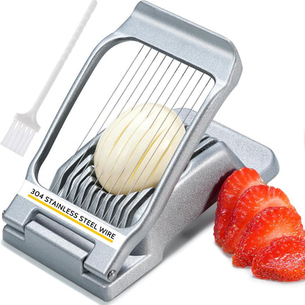 Heavy Duty Stainless Steel Wire Egg Slicer for Hard Boiled Eggs & Strawberry Other Soft Food.