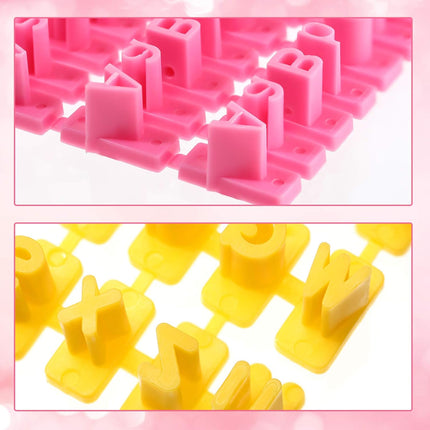 225 Pcs Cookie Letter Number Stamp Set Fondant Clay Biscuit Baking DIY Mini Tool Decorations Alphabet Number Punctuation Embosser Cutters Stamp Including Lower Upper Case Alphabet.