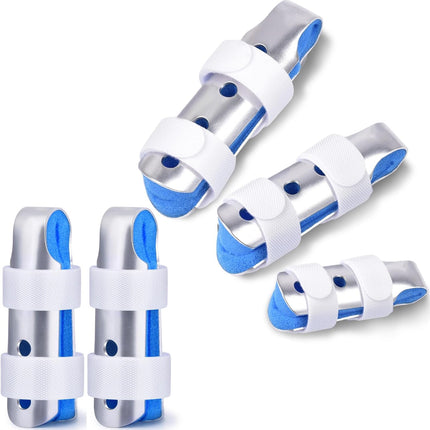 Finger Splint, 5PCS Finger Support Brace Finger Stabilizer for Broken Fingers Straightening Arthritis Knuckle Immobilization, Medium.