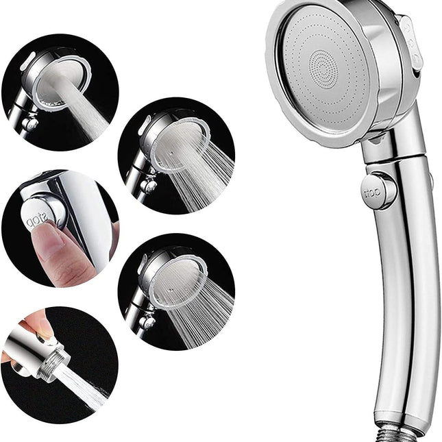 High Pressure Handheld Shower Head with ON/OFF Pause Switch - 3-Spray Settings Shower Heads,interface G1/2 (0.8 inches)(Handheld Shower Head).