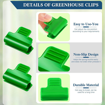 40 Pieces Greenhouse Clamps Film Row Cover Netting Tunnel Hoop Clip Frame Shading Net Rod Clip Greenhouse Film Clamps for Season Plant Extension Support (40 pieces,10 mm).