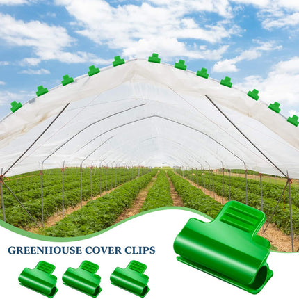 40 Pieces Greenhouse Clamps Film Row Cover Netting Tunnel Hoop Clip Frame Shading Net Rod Clip Greenhouse Film Clamps for Season Plant Extension Support (40 pieces,10 mm).
