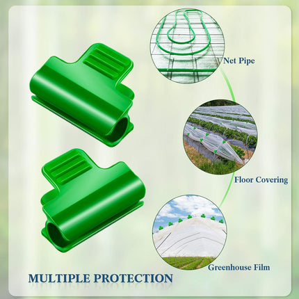 40 Pieces Greenhouse Clamps Film Row Cover Netting Tunnel Hoop Clip Frame Shading Net Rod Clip Greenhouse Film Clamps for Season Plant Extension Support (40 pieces,10 mm).