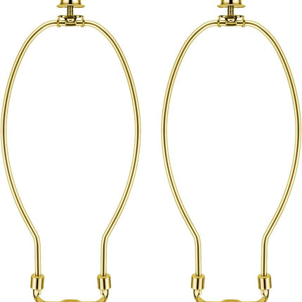 2 Pcs 10Inch Lamp Shade Harp Holders Detachable Heavy Duty DIY Lighting Accessories for Floor Lamps and Table Finials (Polished Brass).