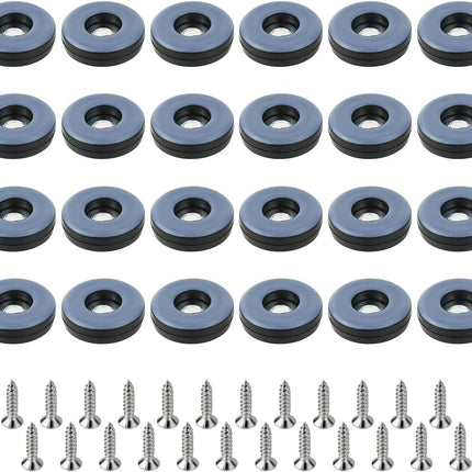 24 Pack Chair Sliders Floor Protectors 1 Inch Teflon Furniture Chair Glides for Effortlessly with Chair Leg Pads That Protects Your Floor (Screw On).