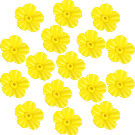 16 Pieces Hummingbird Feeders Replacement Flowers, Feeding Ports Pet Bird Feeder Replacement Parts Bee Guards for Outdoors Hanging Hummingbird Feeder, Fit in 7 mm/ 0.28" Holes(Yellow).