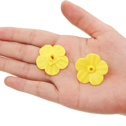 16 Pieces Hummingbird Feeders Replacement Flowers, Feeding Ports Pet Bird Feeder Replacement Parts Bee Guards for Outdoors Hanging Hummingbird Feeder, Fit in 7 mm/ 0.28" Holes(Yellow).