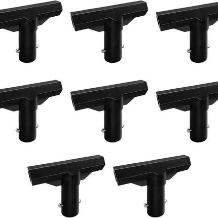 8 Pack Trampoline Plastic T-Connector, Trampoline Pole Cap Tops-T Tube Connectors, Enclosure Replacement Parts for Connect Top Ring Net and Fiberglass Rods, Black.