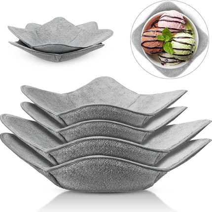 Microwave Bowl Cozy Holders for Hot Food Bowl Pot Plate in 2 Sizes Heat Proof Polyester Potholder Protector Food Soup for Bouillon(Gray,4 Pieces).