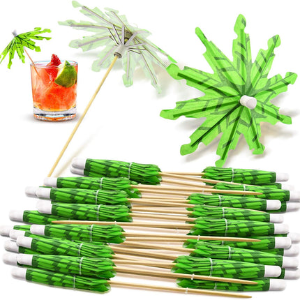 40 Pcs Drink Umbrellas Cocktail Picks, Coconut Palm Tree Cocktail Umbrellas for Drinks, Mini Paper Umbrella Toothpicks Sticks for Summer Hawaiian Cupcake Toppers Tropical Party Decor.