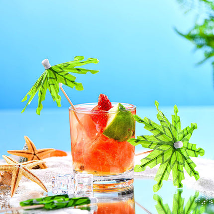40 Pcs Drink Umbrellas Cocktail Picks, Coconut Palm Tree Cocktail Umbrellas for Drinks, Mini Paper Umbrella Toothpicks Sticks for Summer Hawaiian Cupcake Toppers Tropical Party Decor.