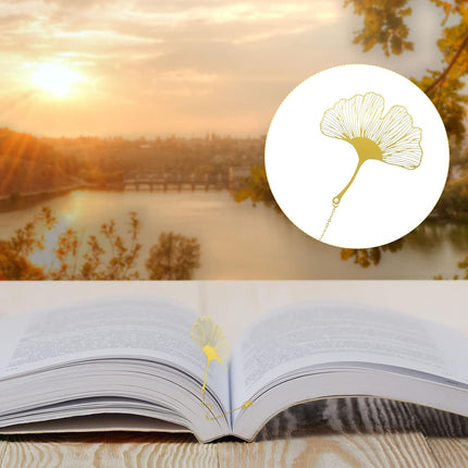 12 Pieces Metal Bookmarks with Chain for Women Metal Leaf Bookmark for Book Lovers Writers Readers Children Teens Adults Gold Silver and Rose Gold(Chain Style).