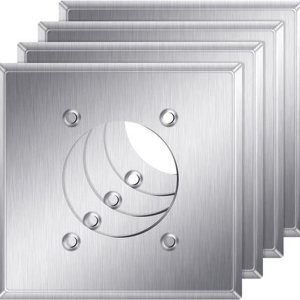 4 Pcs 2.24" Hole Single Receptacle Wall Plate Stainless Steel Nema 14-50 Outlet Wall Plate Outlet Covers for Socket Dryer Range, Corrosive Resistant, 4.5 x 4.59 Inches.