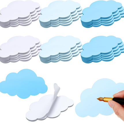 24 Pcs Cloud Sticky Notepads Self Sticky Memo Tabs Cute Easy to Post for Men Women Stationery Office Home Wedding Birthday Party Decor Teacher Appreciation Supplies, 30 Sheets/pad.