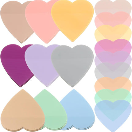 900 Sheets Transparent Sticky Notes 18 Translucent Sticky Notes Clear See Through Memo Pad Colorful Self Adhesive Notepads for Notebook Bible Vision Board Office School(Heart,Cute Color).