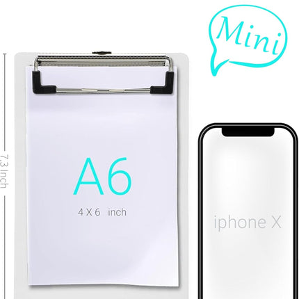 Mini Clipboards, 4.7x7.3 Inch Portable Plastic Clipboards for Receipts & Orders, Ideal for Warehouse, Office, School & Outdoor Work (5-Pack).