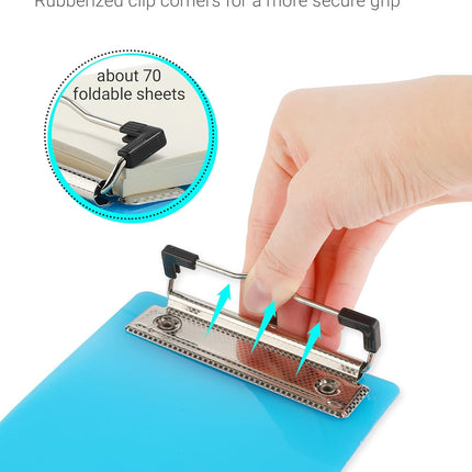 Mini Clipboards, 4.7x7.3 Inch Portable Plastic Clipboards for Receipts & Orders, Ideal for Warehouse, Office, School & Outdoor Work (5-Pack).