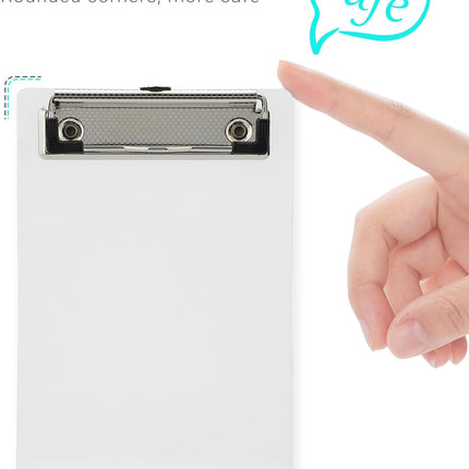 Mini Clipboards, 4.7x7.3 Inch Portable Plastic Clipboards for Receipts & Orders, Ideal for Warehouse, Office, School & Outdoor Work (5-Pack).