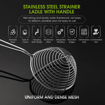 8 Pieces Hot Pot Strainer Scoops, Stainless Steel Hot Pot Strainer Spoons 2. 5 Inch Mini Mesh Skimmer Spoon Asian Ladle with Handle for Home, Black.