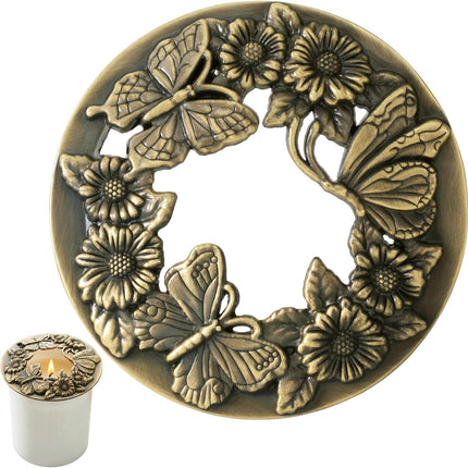 Antique Bronze Candle Toppers, Even Burn Candle Cover Shades for Jar Candles, Alloy Decorative Carved Shades Home Decor Accessories for Bedroom Candle Lovers.
