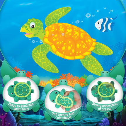 18 Pcs Oil Absorbing Sponge Hot Tub Scum Absorber Swimming Pool Spa Sponge Accessories Cleaning Kit to Collect Scum Grime and Oil from Hot Tub Swimming Pool and Spa(Turtle).