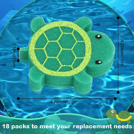18 Pcs Oil Absorbing Sponge Hot Tub Scum Absorber Swimming Pool Spa Sponge Accessories Cleaning Kit to Collect Scum Grime and Oil from Hot Tub Swimming Pool and Spa(Turtle).